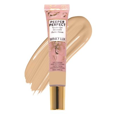 Winky Lux Peeper Perfect Under Eye Concealer, Makeup &amp; Eye Brightener, Full Coverage Concealer for Dark Circles, Color Corrector &amp; Eye Primer, With Collagen, Hyaluronic Acid &amp; Vitamin E (Light Beige)