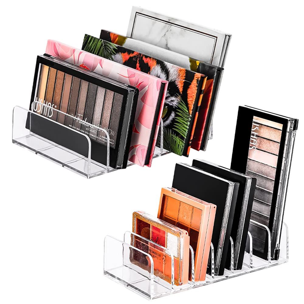 FoxFoxes Eyeshadow Palettes Acrylic Makeup Organizer - Eyeshadow Palette Cosmetic Organizer Eyeshadow Eyeshadow Palettes Makeup Organizer (2Pack-Small&amp;Large)