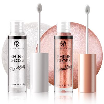 YOUNG VISION Shimmering Lip Gloss - Glossy Finish with Pearl-Like Particles, Non-Sticky and Hydrating, Perfect for Layering or Wearing Alone, Smooth Shine for Long-Lasting Comfort