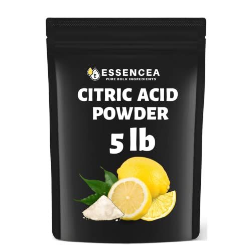 Essencea Citric Acid 5LB Pure Bulk Ingredients | Non-GMO | 100% Pure Citric Acid Powder Packaging May Vary