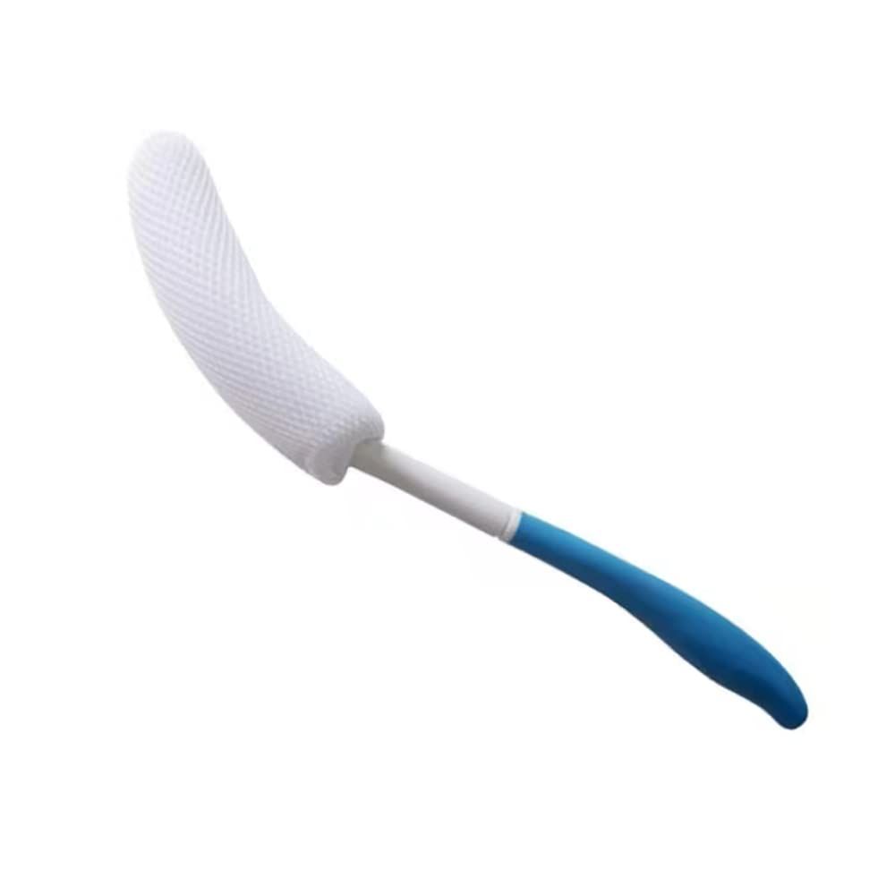 YF-ANEN Long Anti-Slip Curved Handle Bath Body Brush Bath Brush for Middle Aged, ElderlyPregnant Women Bath and Shower, 15.33 Inch