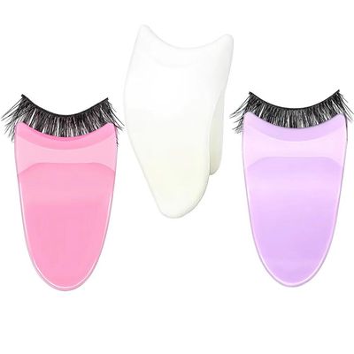 False Eyelash Applicator Tool 3 Pack Eyelash Clip Lash Buddy Makeup Tool for False Lash for Beginners EasyTo Wear (PurplePinkWhite