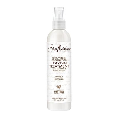 SheaMoisture 100% Virgin Coconut Oil Leave-in Conditioner Treatment for All Hair Types 100% Extra Virgin Coconut Oil Silicone Free Conditioner 8 oz
