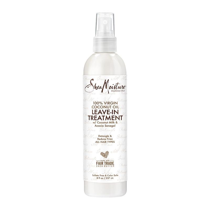 SheaMoisture 100% Virgin Coconut Oil Leave-in Conditioner Treatment for All Hair Types 100% Extra Virgin Coconut Oil Silicone Free Conditioner 8 oz