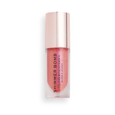 Revolution Shimmer Bomb Lip Gloss, Lip Tint Infused With Vitamin E, Shimmery Finish, Comes In 6 Colors, Daydream