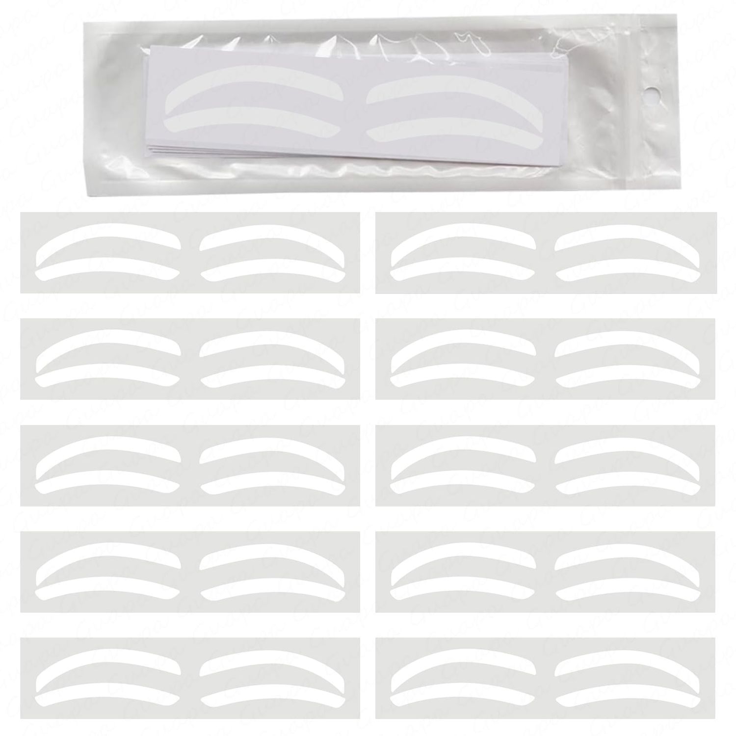 Disposable Eyebrow Design Stencil Eyebrow Tint Airbrush Auxiliary Sticker for Brows Shaping with Single Eyebrows Type Option (1 Bag - C type - 10 Pairs)