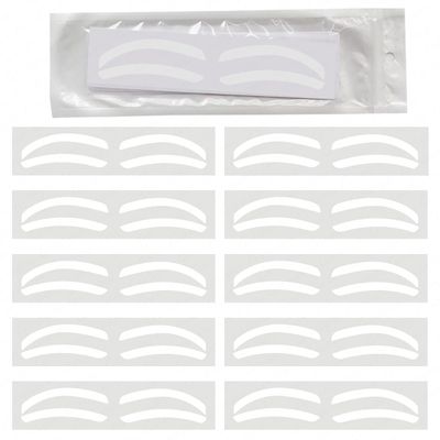 Disposable Eyebrow Design Stencil Eyebrow Tint Airbrush Auxiliary Sticker for Brows Shaping with Single Eyebrows Type Option (1 Bag - C type - 10 Pairs)