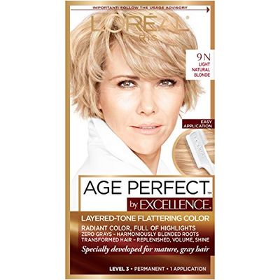 L&#39;Oreal Paris Age Perfect Permanent Hair Color, 9N Light Natural Blonde, 1 kit