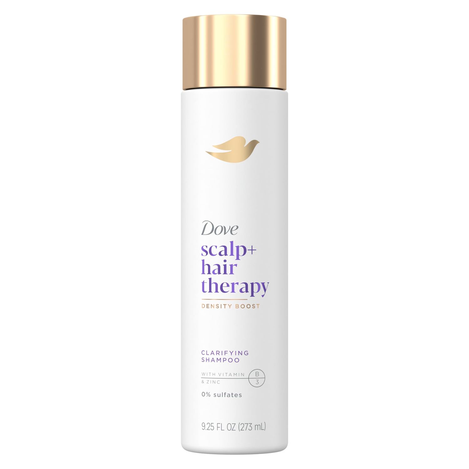 Dove Density Boost Clarifying Shampoo Scalp  Hair Therapy for Gentle Cleansing, with Vitamin B3, Zinc and 0% sulfates, 9.25 oz