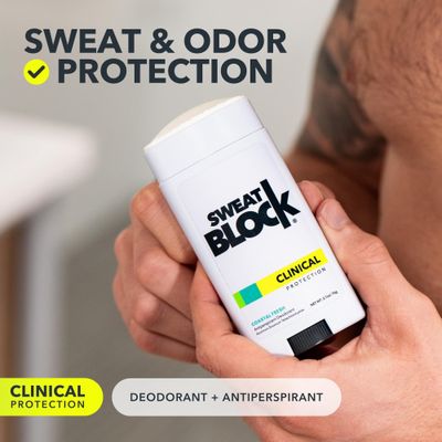 SweatBlock Clinical Strength Deodorant Antiperspirant for Women &amp; Men - 48hr High Degree Sweat Block &amp; Odor Control - Coastal Fresh Scent (2 Pack)