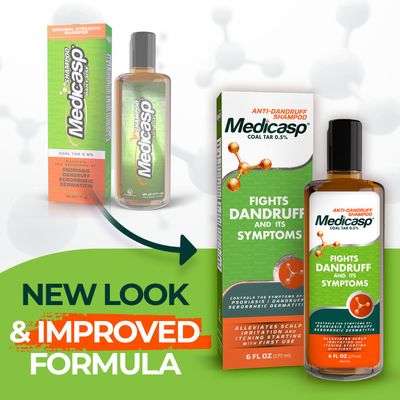 Medicasp Coal Tar Gel Anti Dandruff Shampoo, Treats Seborrheic Dermatitis &amp; Psoriasis, Formulated for Dry, Flaky &amp; Itchy Scalp Treatment, for Women &amp; Men, 6 Ounce (Pack of 2)