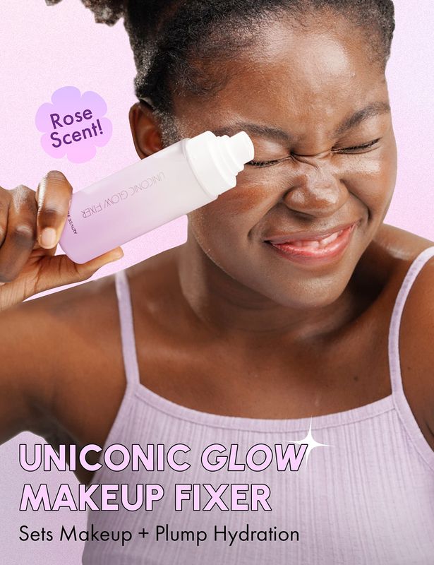 SELF BEAUTY Glow Makeup Setting Spray | Hydrating  Illuminating Makeup Setting Spray | Dewy Finish | Long-Lasting Makeup Fixing | Microfine Mist Spray | 3.38fl.oz, 100ml