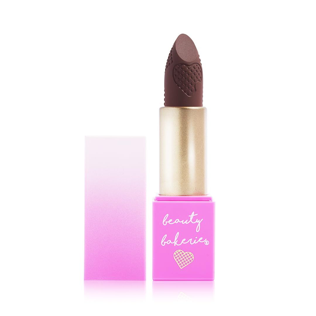Beauty Bakerie Makeup Matte Lipstick, Long Lasting 24hr Wear Lip Stick for Women, Smooth Matte Finish, Highly Pigmented, Moisturizing, Smudge-Proof Matt Lipsticks, 3.5g, Waffle Brownie