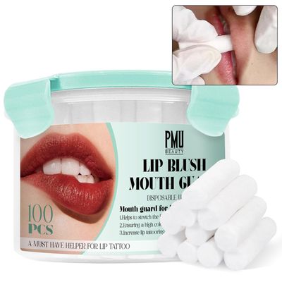 PMUBEAUTY 100pcs Cotton Lip Tattoo Stretching Stick for Easy and Precise Lip Coloring Enhance Lip Color Lip Tattoo &amp; Lip Blushing PMU Supplies Tattoo Cleaning Wipes