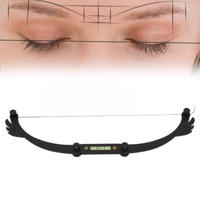 Bow Line Ruler Foldable Eyebrow Makeup Ruler Microblading Permanent Makeup Eyebrow Marker Ruler Eyebrow Mapping Tool Kit Featuring Bow with String (Black)