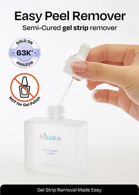 ohora Easy Peel Remover - Semi-Cured Gel Nail Strip Remover with Hygienic Dropper | Non-Drying, Nourishing Formula | Vegan, Cruelty-Free, and Hypoallergenic | Swiftly Removes Gel Strips