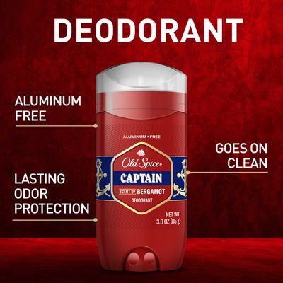 Old Spice Deodorant for Men, Aluminum Free, 247 Odor Protection, Captain with Bergamot Scent, 3 oz (Pack of 2)