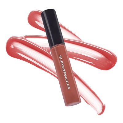 RUBY&#39;S ORGANICS Lip Gloss for Women, Lip Balm for Girls, Hydrating, Non Sticky &amp; Non Drying Formula, Long Lasting, Natural Organic Lip Makeup, Paraben Free -Toffee, 6.5ml