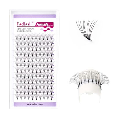 Fadlash Premade Fans Eyelash Extensions 10D 0.07 Volume Lash Fans D Curl 10mm Short Stem Handmade Volume Premade Lash Extensions Fans (10D-0.07-D-15mm)