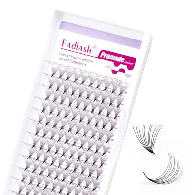 Fadlash Premade Fans Eyelash Extensions 10D 0.07 Volume Lash Fans D Curl 10mm Short Stem Handmade Volume Premade Lash Extensions Fans (10D-0.07-D-15mm)