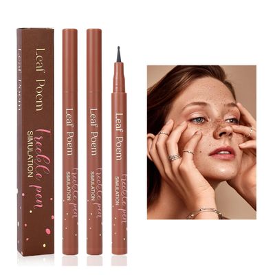 Liopif Freckle Pen, Fake Freckles Pen for Natural Sunkissed Makeup,Faux Face Freckle Pen Waterproof and Long Lasting,Soft Sopt Freckle Pen,2PACK(#01 Gray)
