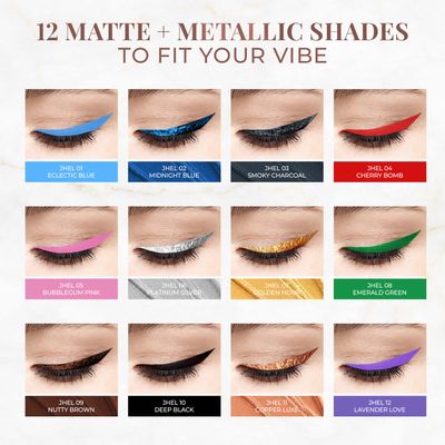 Just Herbs Eyeliner Waterproof and Smudge Proof, Long Lasting Eyeliners 2.5g (Copper Luxe)