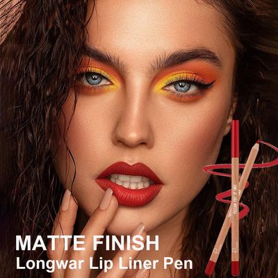 KIMIEYE Cream Lip Liner Set, 12 Colors Matte Finish Series Lip Liners Pen Kit for Women, Long Lasting Waterproof Smooth High Pigmented Lip Pencil for Daily Makeup (Set A)