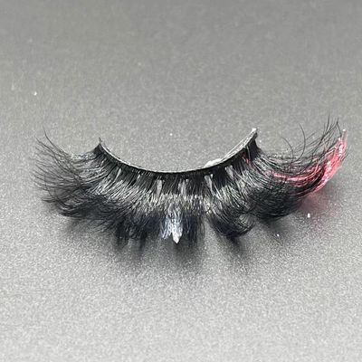 Miss Kiss 1 Pair Lashes with Color Pink White Glitter Silver Eye Lash 3D Sparkly Fairy False Eyelash Fluffy Faux Mink Eyelash Manga Highlight Sparkly Cosplay Lashes