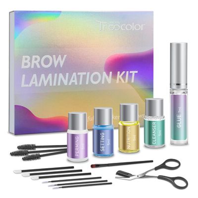 Troocolor Brow Lamination Kit, Instant Brow Perm Kit Get Fuller and Thicker Eye Brow Professional Result at Home Lasts Up to 4 Weeks Eyebrow Lamination