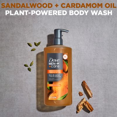 DOVE MEN  CARE Body Wash Sandalwood  Cardamom Oil to Rebuild Skin in the Shower with Plant-Based Cleansers and Moisturizers 26 oz