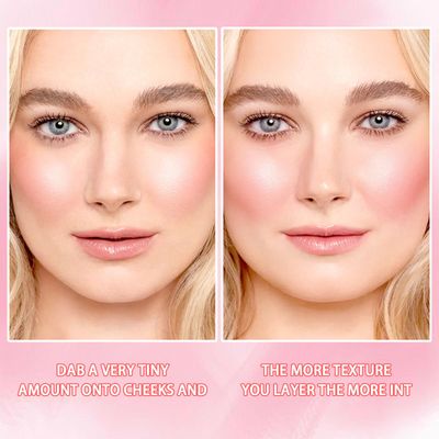 WALULAN Blush Makeup,Rose Pattern Tint Blush, Lasting Moisturising,Natural shineWaterproof, Gradual Blush
