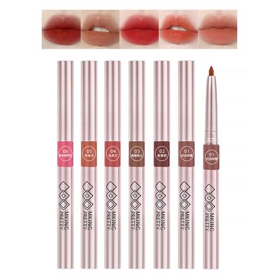 Gireatick 6 Colors Matte Lip Liner Pen Set, Long Lasting Lip Pencils, High Pigmented Longwear Rich Creamy Lip Colors, Waterproof Red Nude Velvet Lipstick Pen