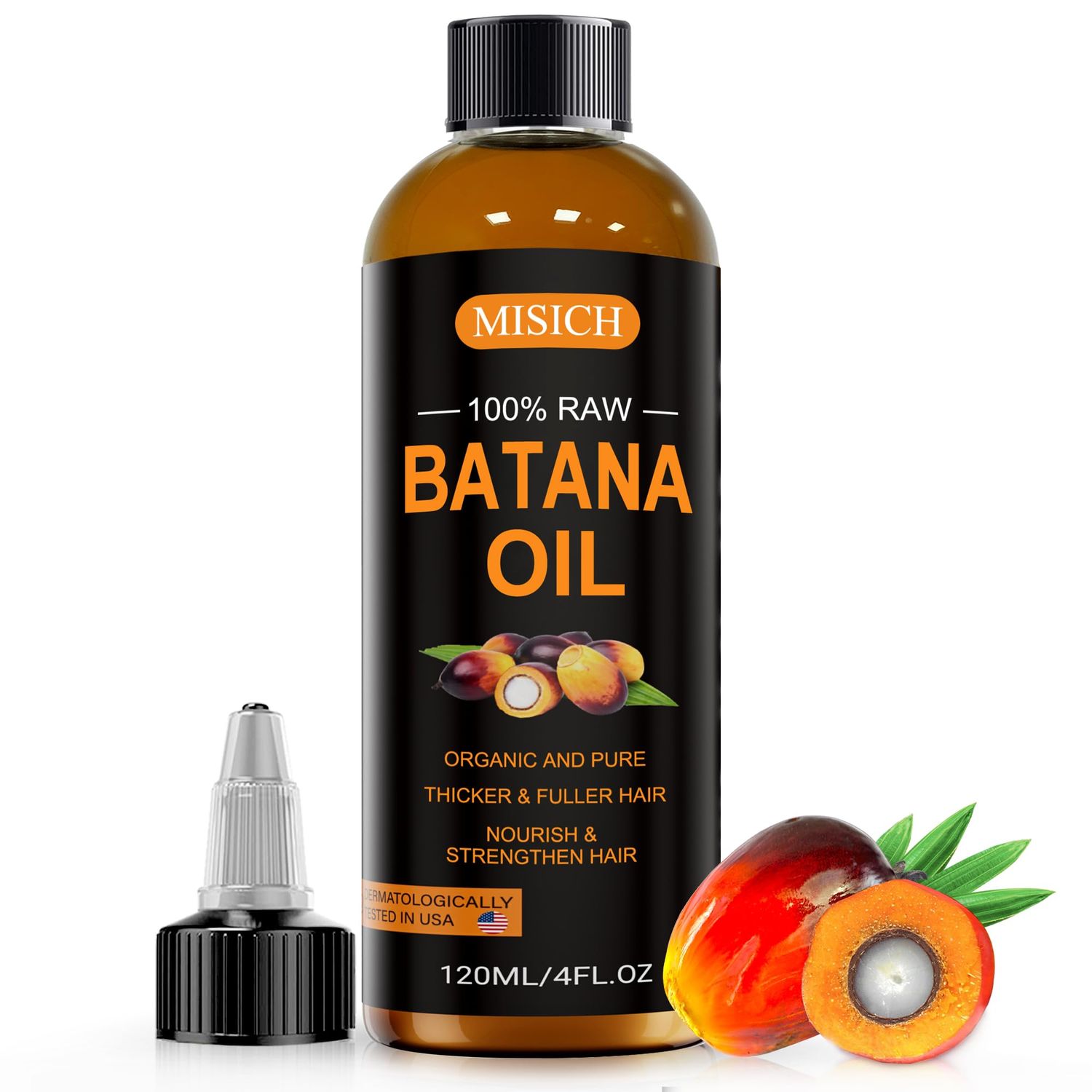 Dr Sebi Raw Batana Oil, 100% Natural Organic Hair Growth Oil for Men &amp; Women, Sourced from Honduras, Pure, Unrefined, Enhances Thickness, Prevent Hair Loss 4.23 Oz