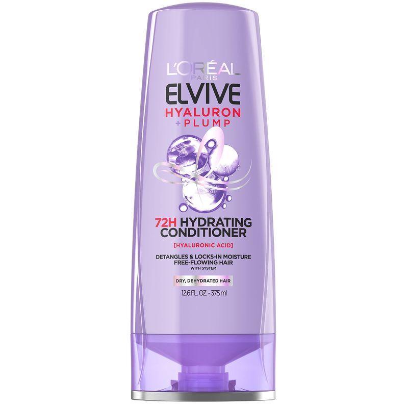 L'Oreal Paris Elvive Hyaluron Plump Hydrating Conditioner for Dehydrated, Dry Hair Infused with Hyaluronic Acid Care Complex, Paraben-Free, 12.6 Fl Oz (Packaging May Vary)
