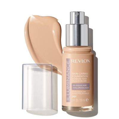 Revlon Illuminance Skin-Caring Liquid Foundation, Hyaluronic Acid, Hydrating and Nourishing Formula with Medium Coverage, 301 Cool Beige (Pack of 1)