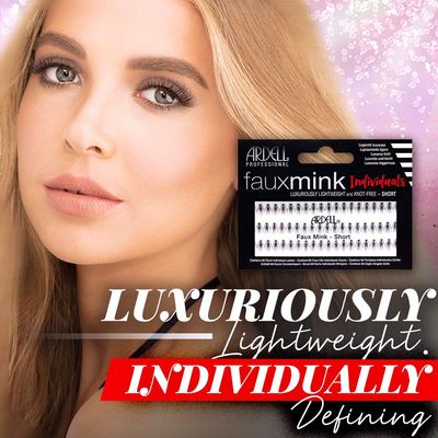 Ardell False Eye Lashes Faux Mink Individuals Short Black 4 Pack