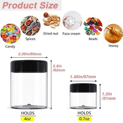 12 Pack 4 oz Small Plastic Containers with Lids12 Pack 20g20ml Cosmetic Sample Jar - for Lip Scrub, Body Butters, Cream, Slime, Craft Storage