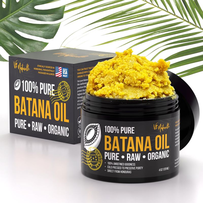 100% Pure Batana Oil from Honduras - Organic Raw Unrefined Hair Growth Oil - Natural Moisturizer for Skin and Hair - Cold Pressed Traditional Honduran Palm Nut Oil