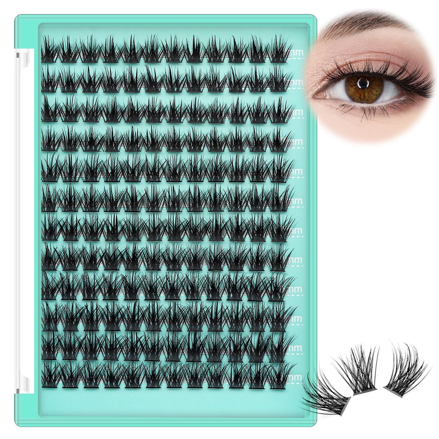 Bodermincer Eyelashes Clusters 10-12-14mm Mixed12-14-16mm Mixed14-16-18mm Mixed16-18-20mm Mixed Nature D Curl False Lashes Cluster Eyelashes (12-14-16mm Mixed)
