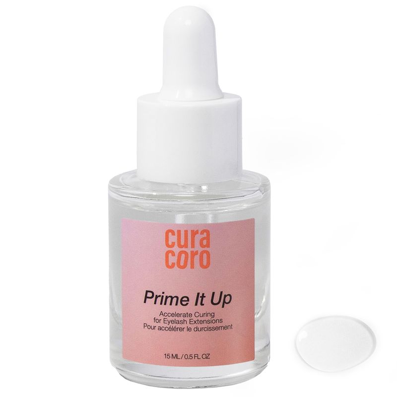 Curacoro Eyelash Extension Primer 15 ML - Increase Adhesive Bonding Power | Easily Removes Proteins and OilsOil FreeLonger Extension Retention (Prime It Up)