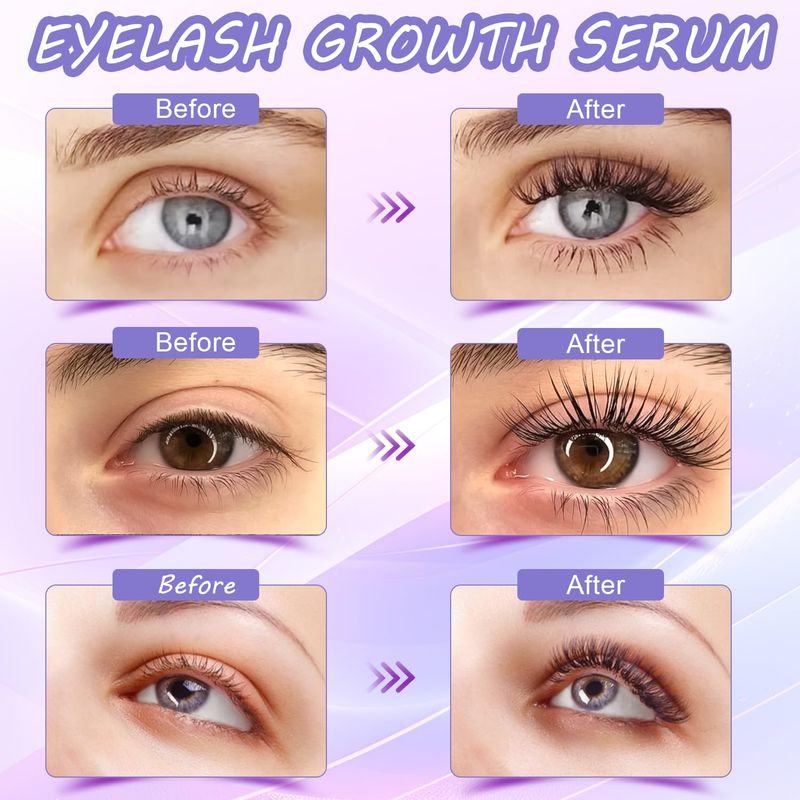 Premium Eyelash Growth Serum and Eyebrow Enhancer by Aomock, Lash Serum - 5ml,Lash Boost Serum for Longer, Fuller, Thicker Lashes &amp; Brows
