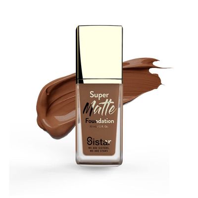 Sistar Super Matte Foundation Perfecting Liquid Foundation Full Coverage Control Shine Weightless Longwearing 30 mL  1 fl. oz. (Sienna)