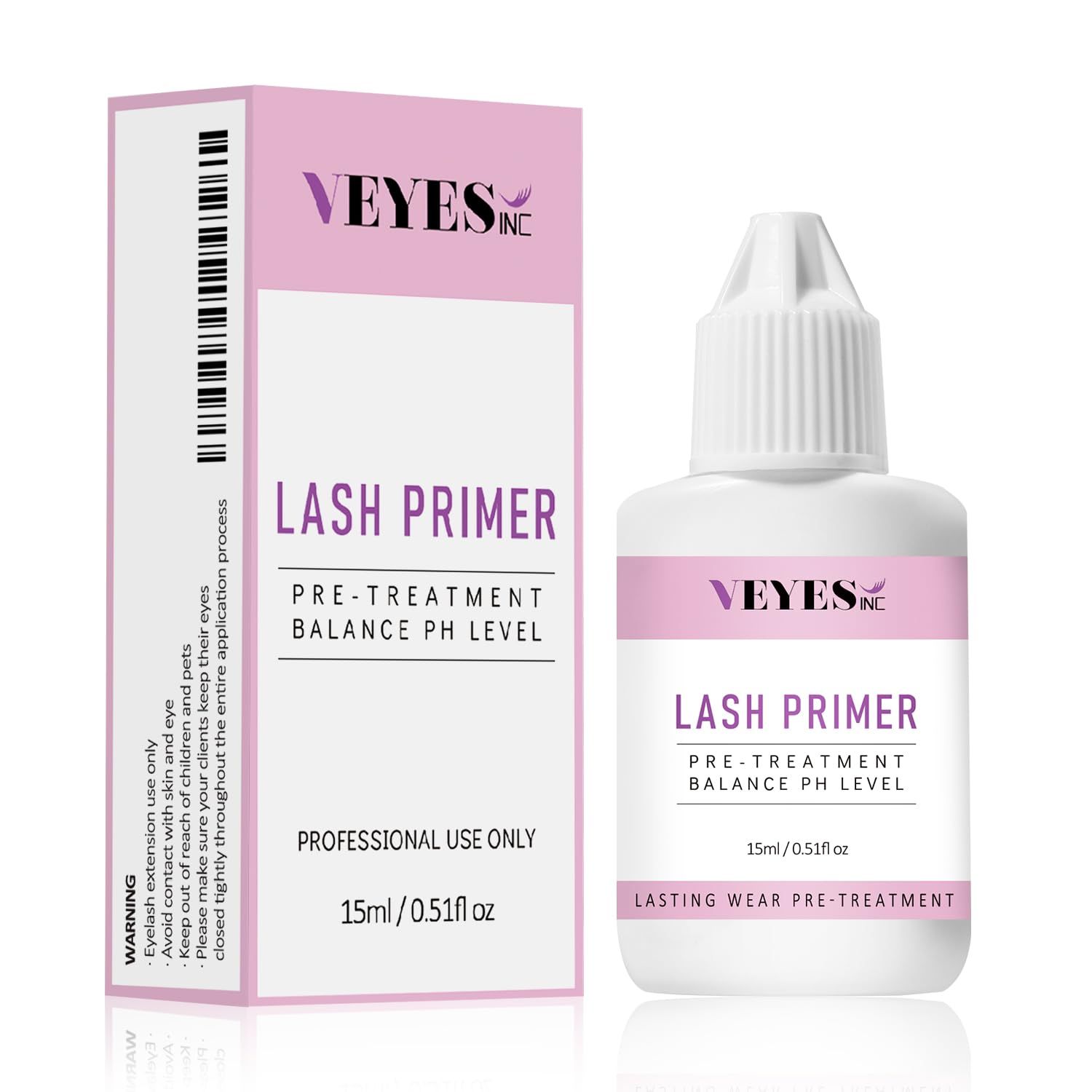 VEYES INC Lash Primer for Eyelash Extensions 15ml Professional Use Only Easy to Removes Proteins and Oils Increase Adhesive Bonding Power
