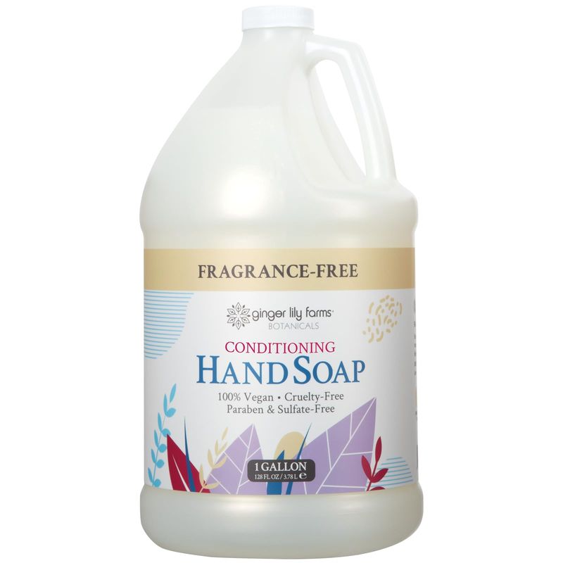 Ginger Lily Farms Botanicals All-Purpose Liquid Hand Soap Refill, Fragrance Free, 100% Vegan &amp; Cruelty-Free, 1 Gallon
