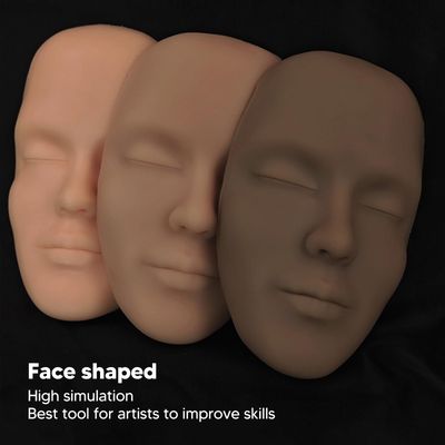 Sonew 5D Silicone Makeup Mannequin, Reusable Removable Eyebrow Face Microblading Practice Face Model, for Practice Make Up Eye Lashes Eyelash Extensions (Medium