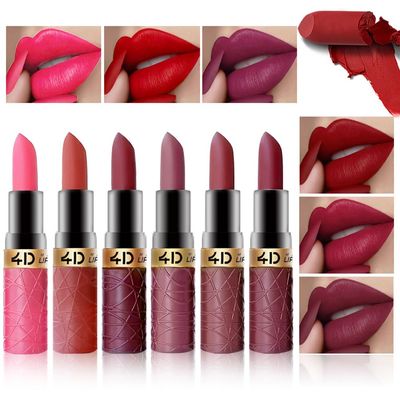 Adurello 6 Colors Matte Lipstick Set, Long Lasting Pigmented Lipsticks Velvet Smooth Lip Stains Lip Makeup for Women (B)
