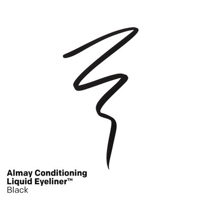 Almay Conditioning Liquid Eyeliner, Longwearing, Waterproof, Hydrating, 10 Black, 0.03 fl oz.