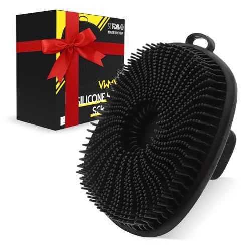 VWMYQ Silicone Body Scrubber for Men, New Upgrade Richer Foam and Effective Cleaning, Premium Silicone Scrubber with Ergonomic No-Slip Handle, Long-Lasting &amp; Easy to Clean, Body Exfoliator Scrubber
