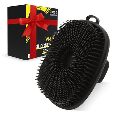 VWMYQ Silicone Body Scrubber for Men, New Upgrade Richer Foam and Effective Cleaning, Premium Silicone Scrubber with Ergonomic No-Slip Handle, Long-Lasting &amp; Easy to Clean, Body Exfoliator Scrubber