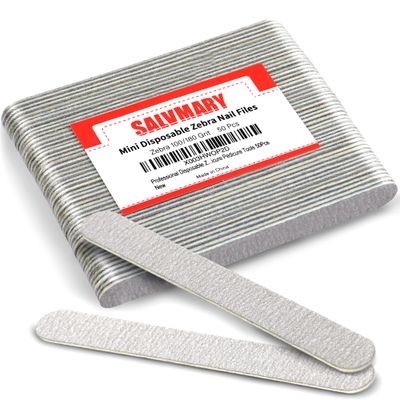 Professional Disposable Zebra Nail Files 100180 Grit 5&quot; Double Sided Emery Board Manicure Pedicure Tools 50Pcs